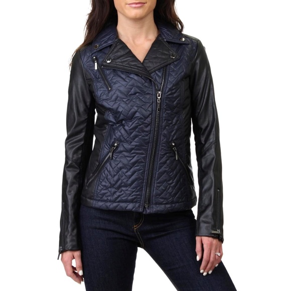 NWT LAUNDRY Quilted Faux Leather Motorcycle Jacket - Picture 2 of 8